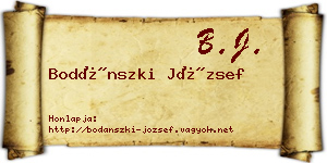 Bodánszki József névjegykártya